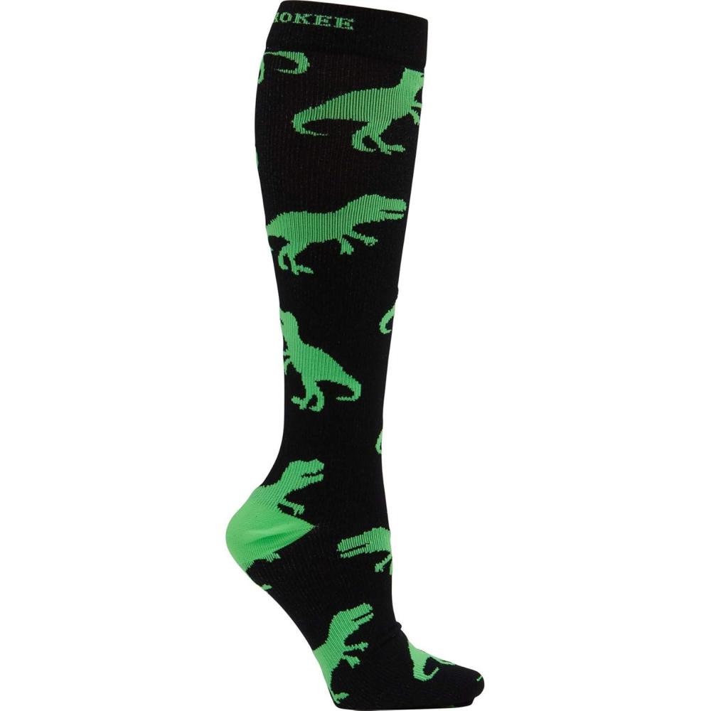 imageCherokee Mens Compression Socks 1015 mmHg Knee High Colorful Print Lightweight 1 Pair Pack MPRINTSUPPORTTrex