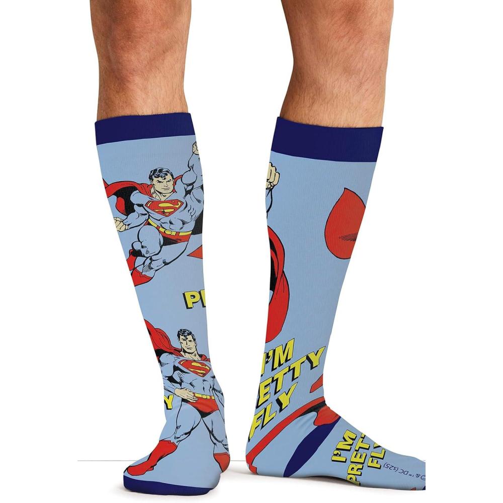 imageCherokee Mens Compression Socks 1015 mmHg Knee High Colorful Print Lightweight 1 Pair Pack MPRINTSUPPORTUp in the Sky