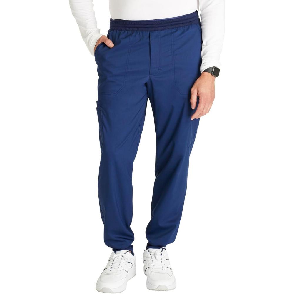 imageCherokee Mens Jogger Modern fit midRise Pullon Bottoms with 6 Pockets and Elastic Waistband WW251Navy