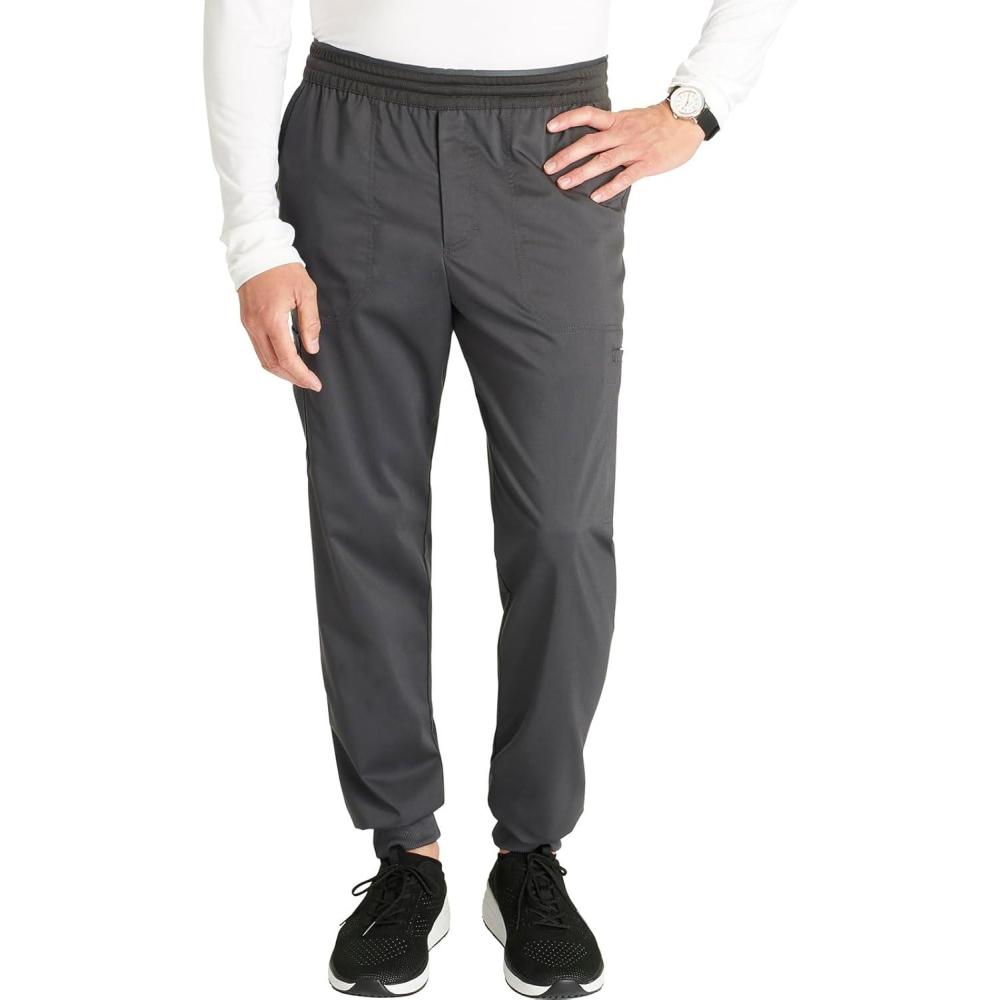 imageCherokee Mens Jogger Modern fit midRise Pullon Bottoms with 6 Pockets and Elastic Waistband WW251Pewter