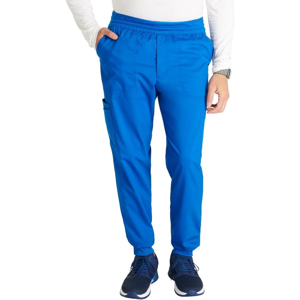 imageCherokee Mens Jogger Modern fit midRise Pullon Bottoms with 6 Pockets and Elastic Waistband WW251Royal