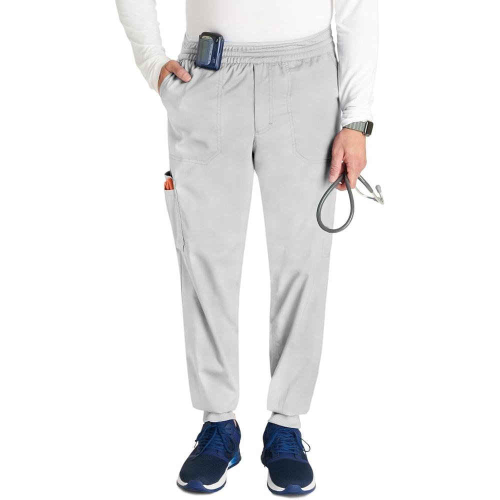 imageCherokee Mens Jogger Modern fit midRise Pullon Bottoms with 6 Pockets and Elastic Waistband WW251White