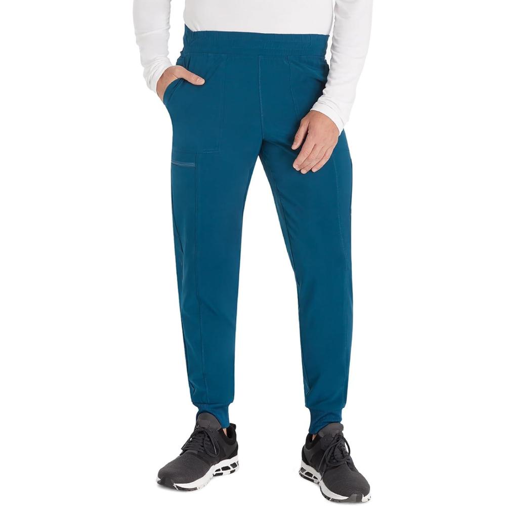 imageCherokee Mens Pullon Jogger with 5 Pockets Elastic Waistband Front Leg Seams and RibKnit Cuffs CK224ACaribbean Blue