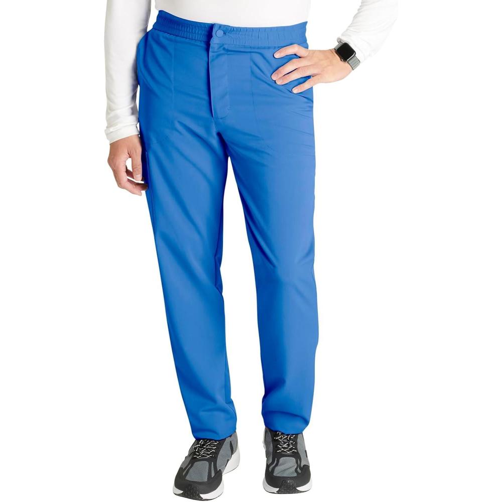 imageCherokee Mens Scrub Pants with 5 Pockets Zip Fly and Elastic Waistband for AllDay Comfort CK131ARoyal
