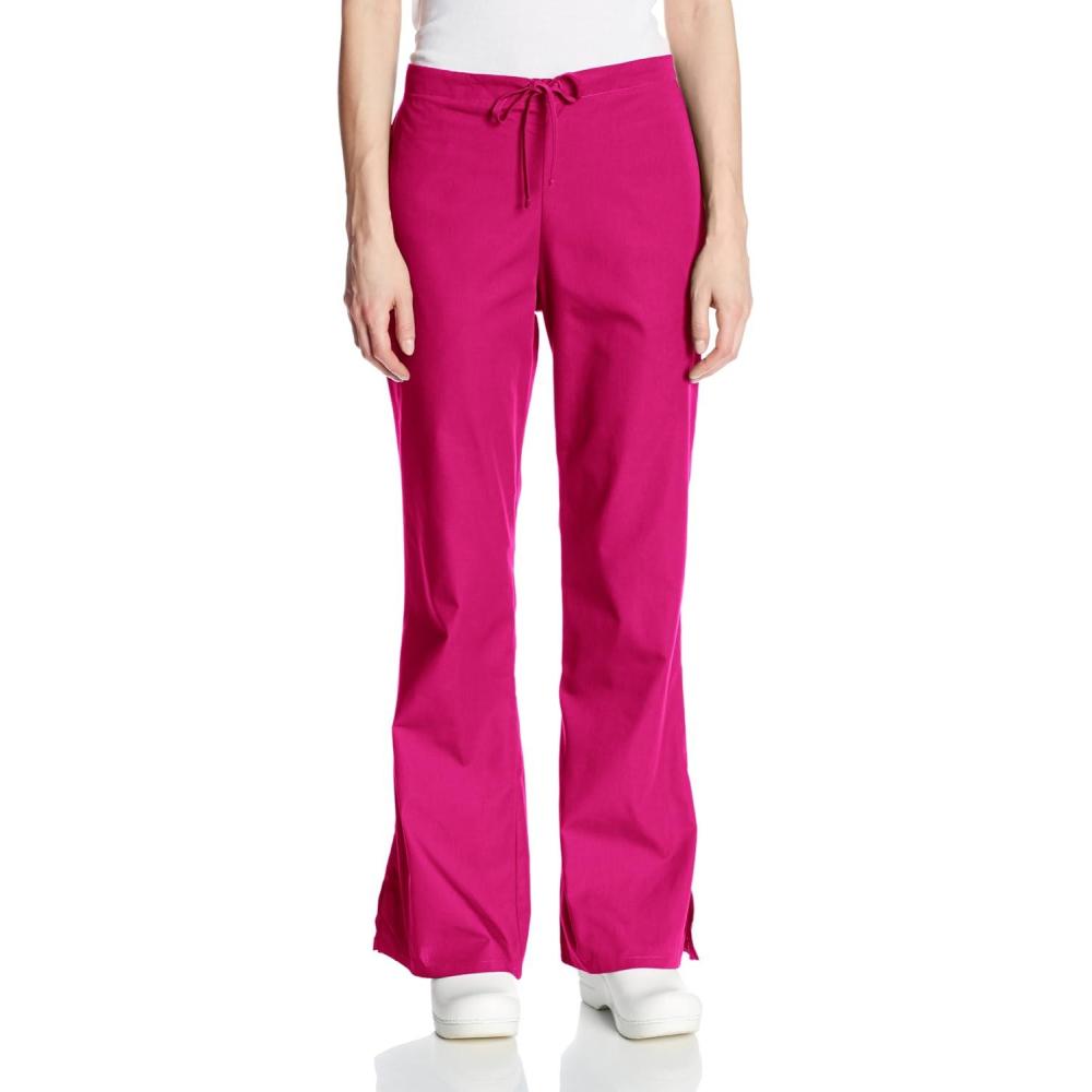 imageCherokee Scrub Pants for Women Drawstring Waist with Flare Leg 3 Pockets Fade Resistant Durable amp Easy Care Fabric 4101Azalea