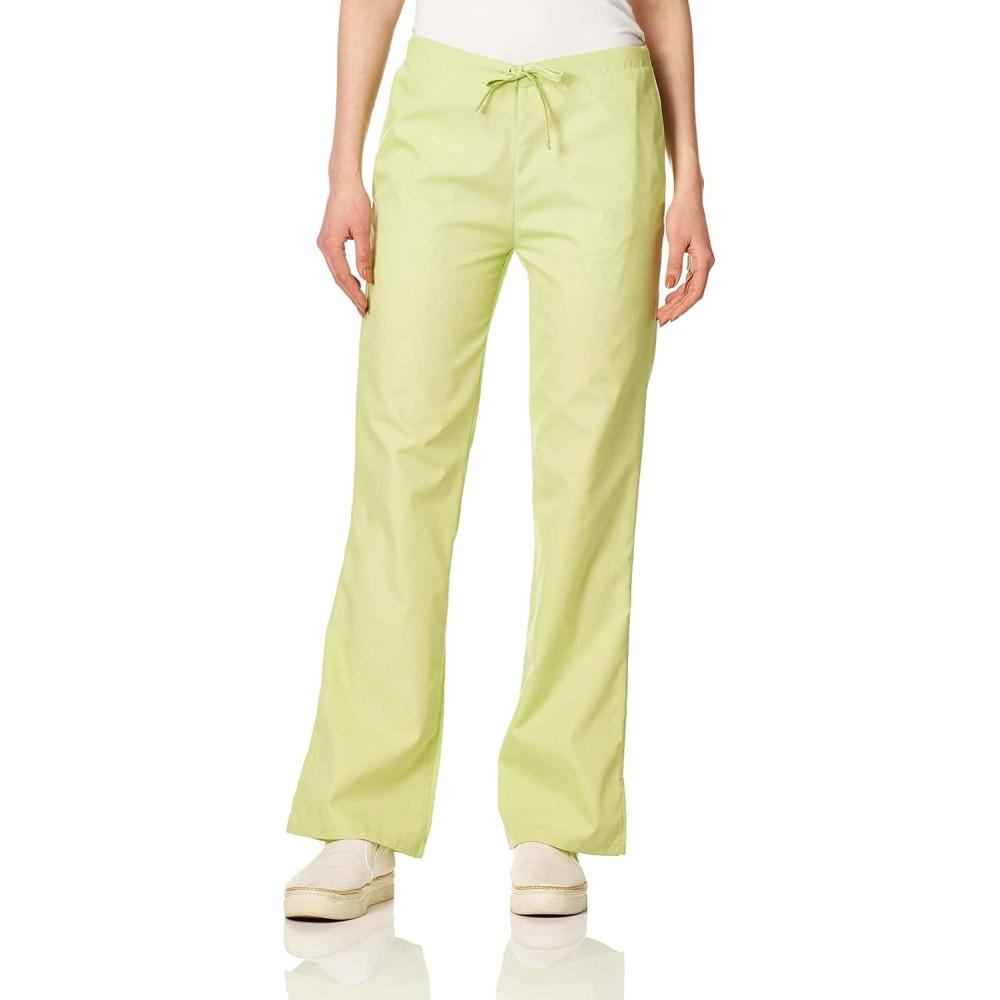 imageCherokee Scrub Pants for Women Drawstring Waist with Flare Leg 3 Pockets Fade Resistant Durable amp Easy Care Fabric 4101Celadon