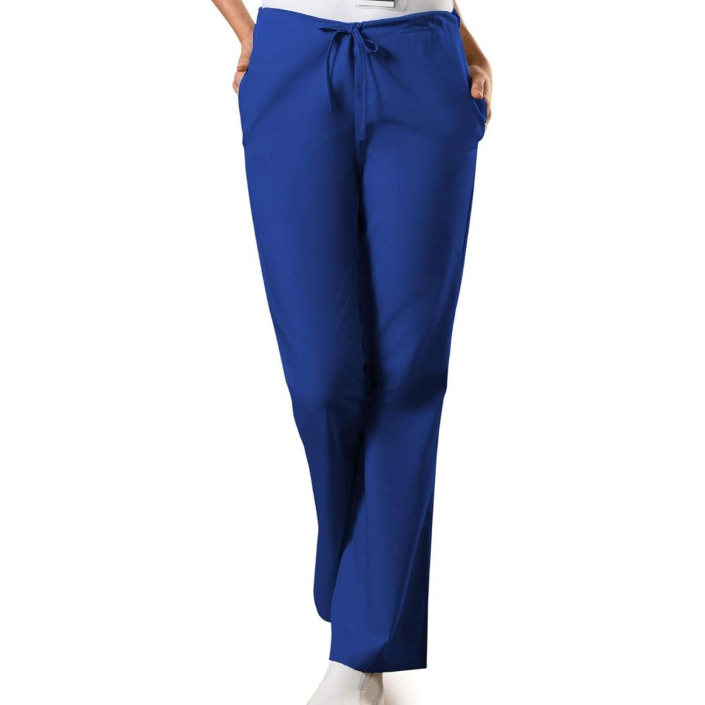 imageCherokee Scrub Pants for Women Drawstring Waist with Flare Leg 3 Pockets Fade Resistant Durable amp Easy Care Fabric 4101Galaxy Blue