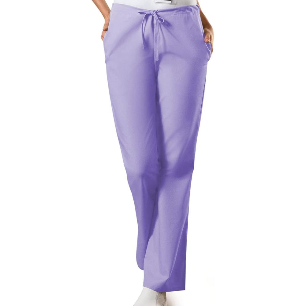 imageCherokee Scrub Pants for Women Drawstring Waist with Flare Leg 3 Pockets Fade Resistant Durable amp Easy Care Fabric 4101Orchid