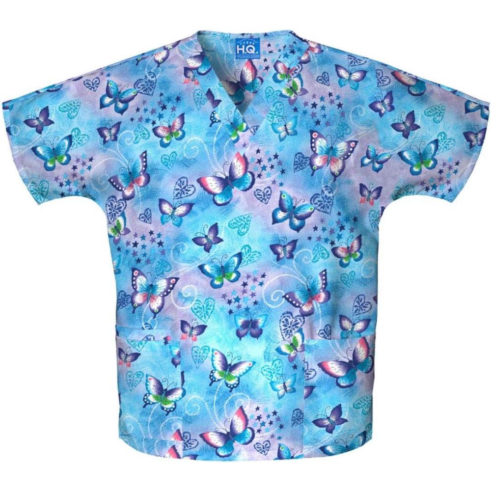 imageCherokee Scrub for Women VNeck Top Traditional fit with Dolman Sleeve and Fade Resistant Fabric 4700Fly By Night