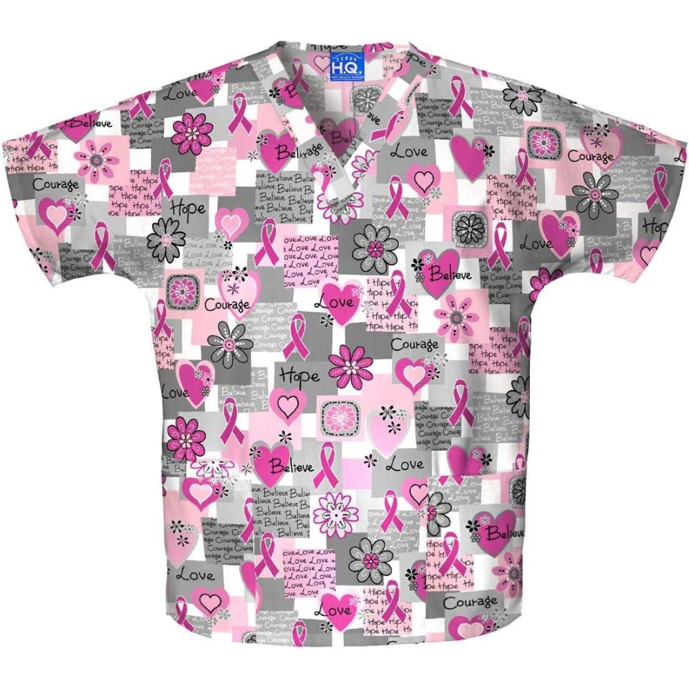 imageCherokee Scrub for Women VNeck Top Traditional fit with Dolman Sleeve and Fade Resistant Fabric 4700Words of Love