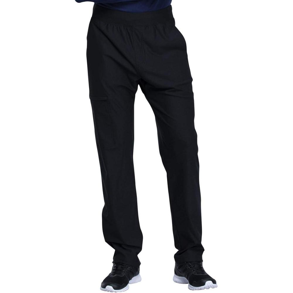 imageCherokee Scrubs Mens Pants Tapered Leg with 5 Pockets Zip Cargo 360 Stretch amp Moisture Wicking CK185Black