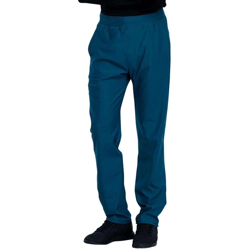 imageCherokee Scrubs Mens Pants Tapered Leg with 5 Pockets Zip Cargo 360 Stretch amp Moisture Wicking CK185Caribbean Blue