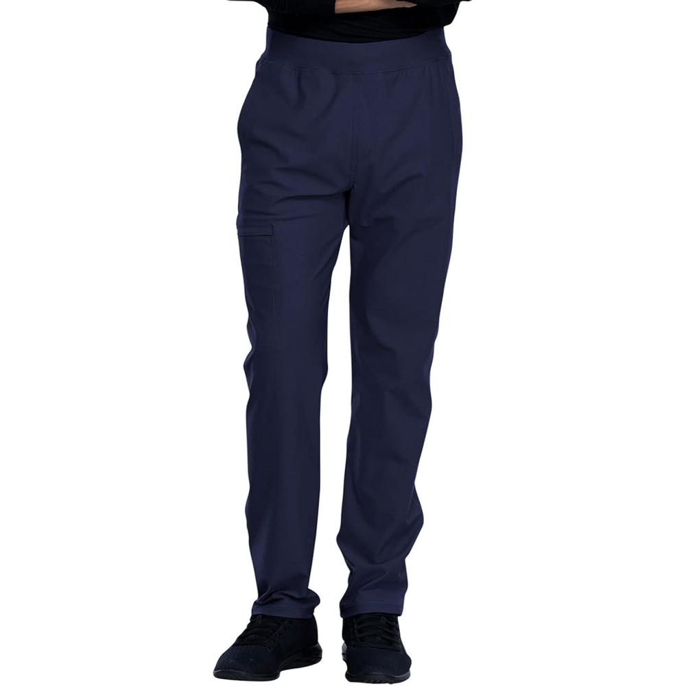 imageCherokee Scrubs Mens Pants Tapered Leg with 5 Pockets Zip Cargo 360 Stretch amp Moisture Wicking CK185Navy