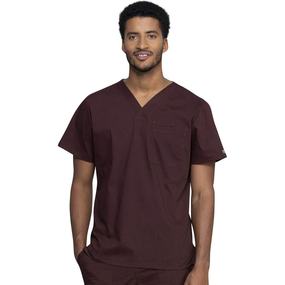 imageCherokee Scrubs for Men VNeck Top Workwear Professionals Soft Stretch WW675Espresso