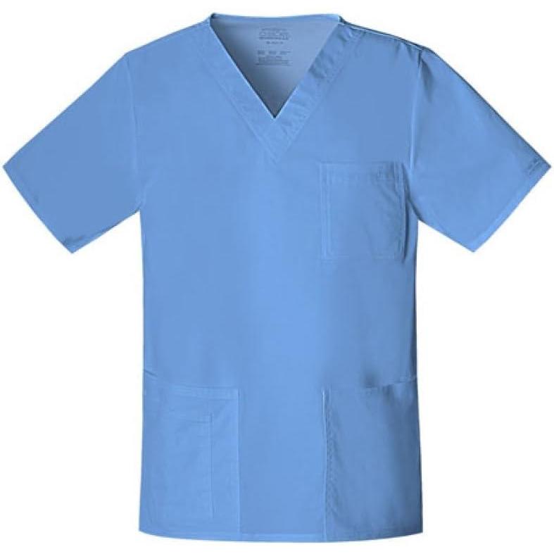 imageCherokee Scrubs for Men amp Women VNeck Scrub Top with 4 Pockets Cotton Blend Soft Stretchy Easy Care Nursing Uniform 4725Ceil