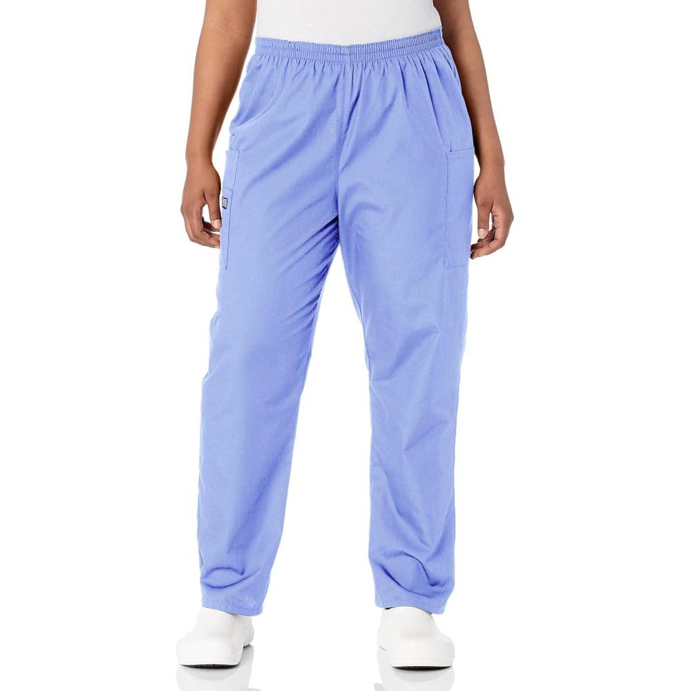 imageCherokee Scrubs for Women Cargo Pant Natural Rise Tapered PullOn Bottom with 4 Pockets Fade Resistant Fabric 4200Navy