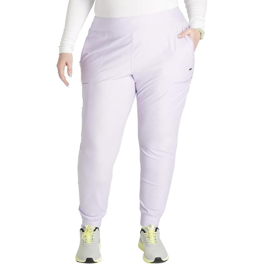 imageCherokee Scrubs for Women Pant with Mid Rise Tapered Leg Drawstring Moisture Wicking Easy Care amp 360 Stretch Fabric CK092Lavender Haze