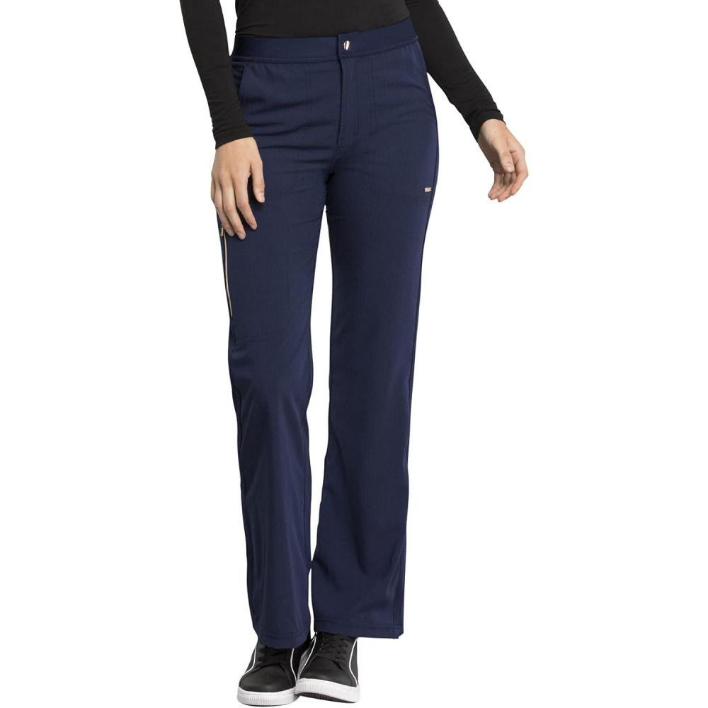 imageCherokee Statement Women Scrubs Pant Natural Rise Flare Leg CK060Navy