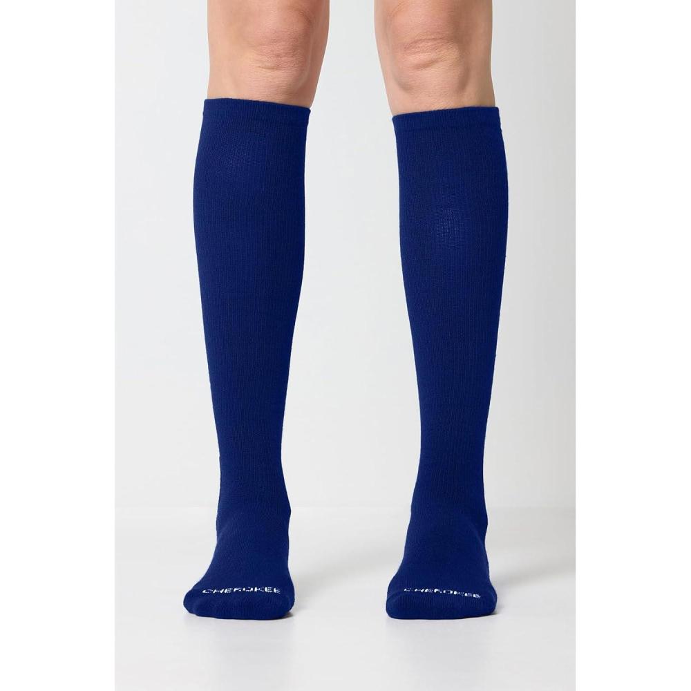 imageCherokee Unisex Knee High Compression Socks 1520 mmHg Arch Support MoistureWicking 1 Pair LXSUPPORTNavy