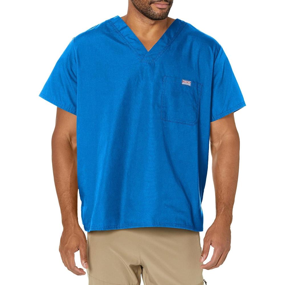 imageCherokee VNeck Mens Scrub Top with Chest Pocket Durable Fade Resistant and Easy CareRoyal