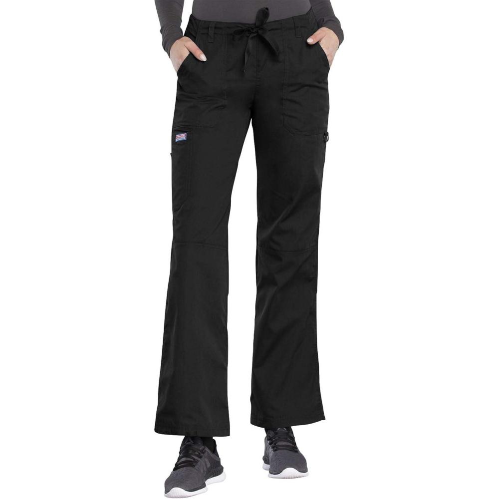 imageCherokee Women Scrubs Pant Workwear Originals Drawstring Cargo 4020Black