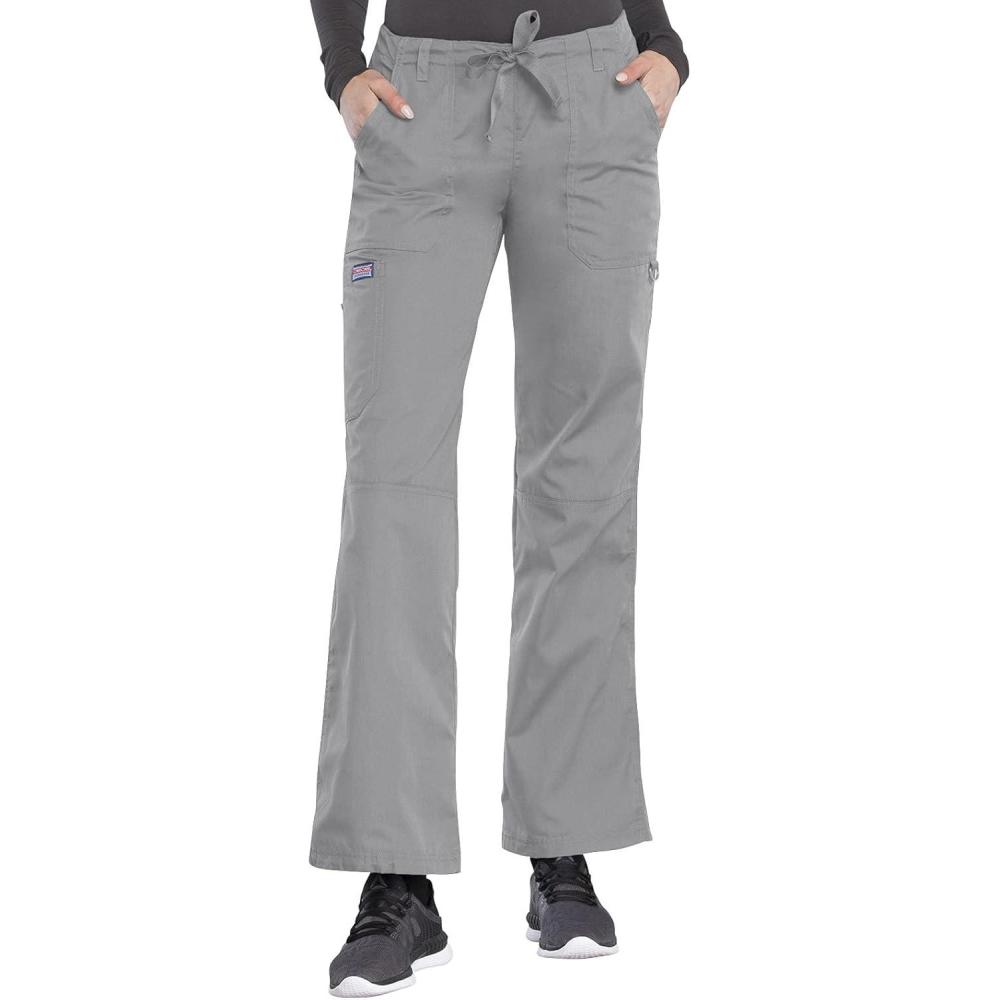 imageCherokee Women Scrubs Pant Workwear Originals Drawstring Cargo 4020Grey