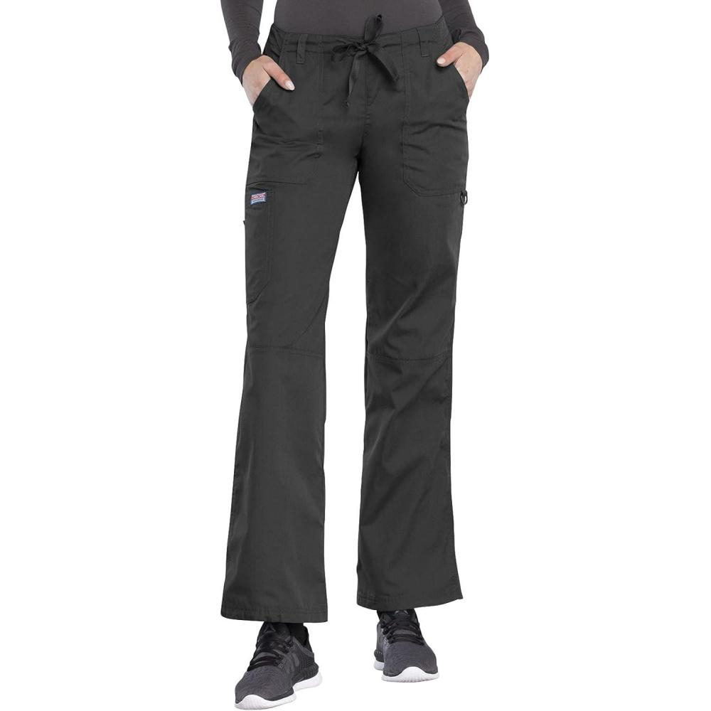 imageCherokee Women Scrubs Pant Workwear Originals Drawstring Cargo 4020Pewter