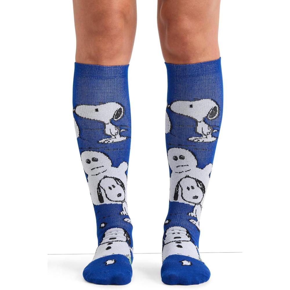 imageCherokee Womens 1015mmHg Compression Socks Fun Print Knee Highs with Light Support Soft Feel PRINTSUPPORTBuild a Snowman