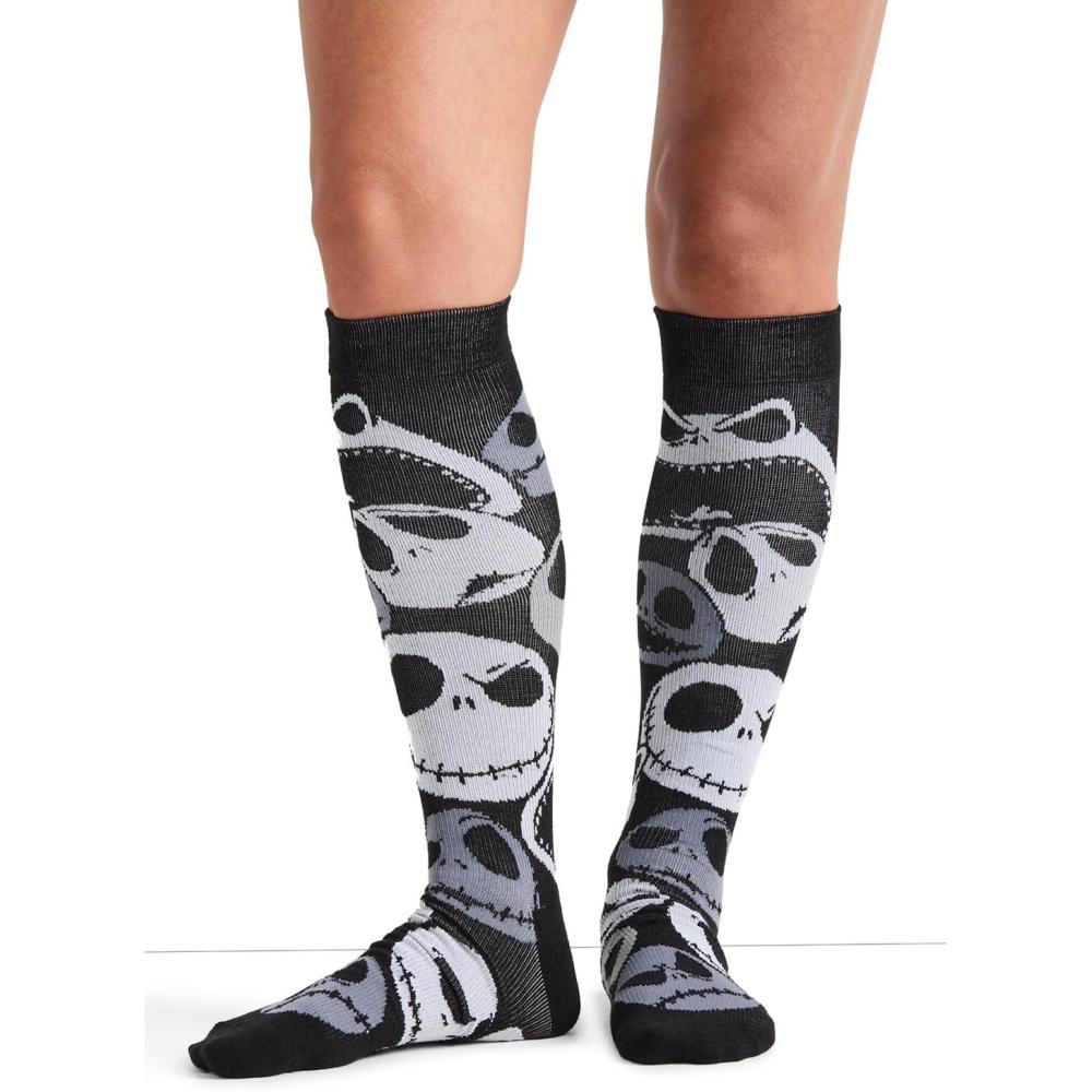 imageCherokee Womens 1015mmHg Compression Socks Fun Print Knee Highs with Light Support Soft Feel PRINTSUPPORTMy Scary Face