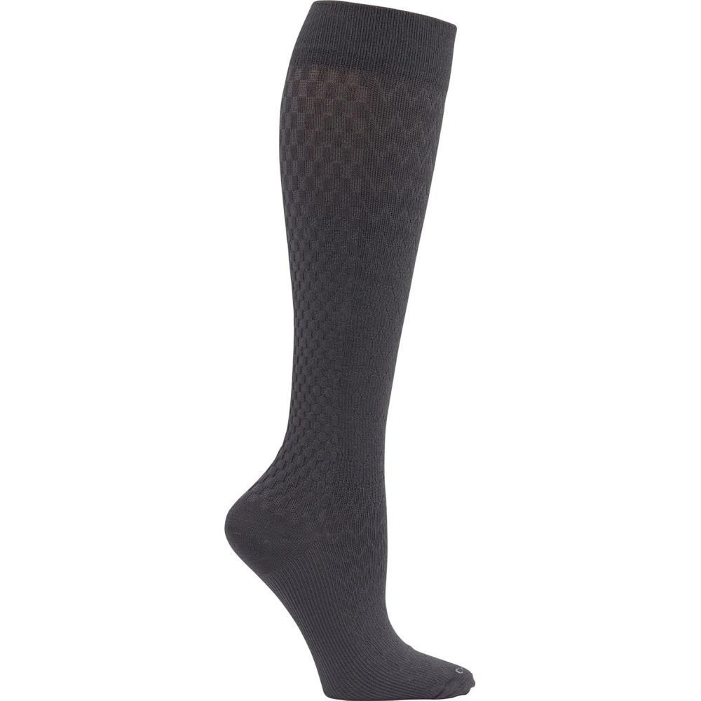 imageCherokee Womens Compression Socks 1015 mmHg Knee High 4Pair Pack Soft Fit Regular amp Wide Calf TRUESUPPORTGraphite