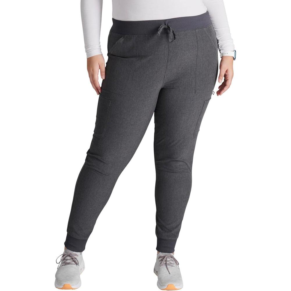 imageCherokee Womens Scrub Jogger Pants Natural Rise with 4 Pockets and Drawstring Waistband CK249AHeather Pewter