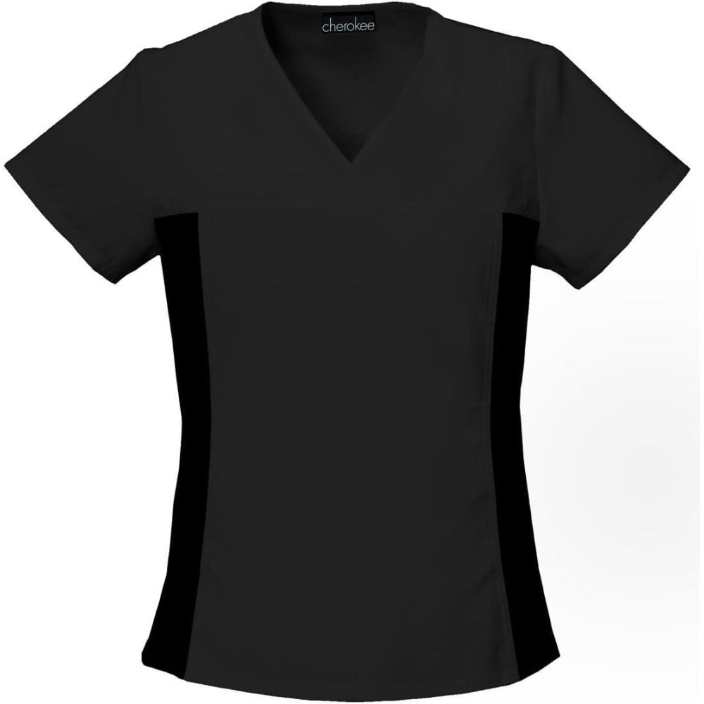 imageCherokee Womens V Neck Scrubs ShirtBlack