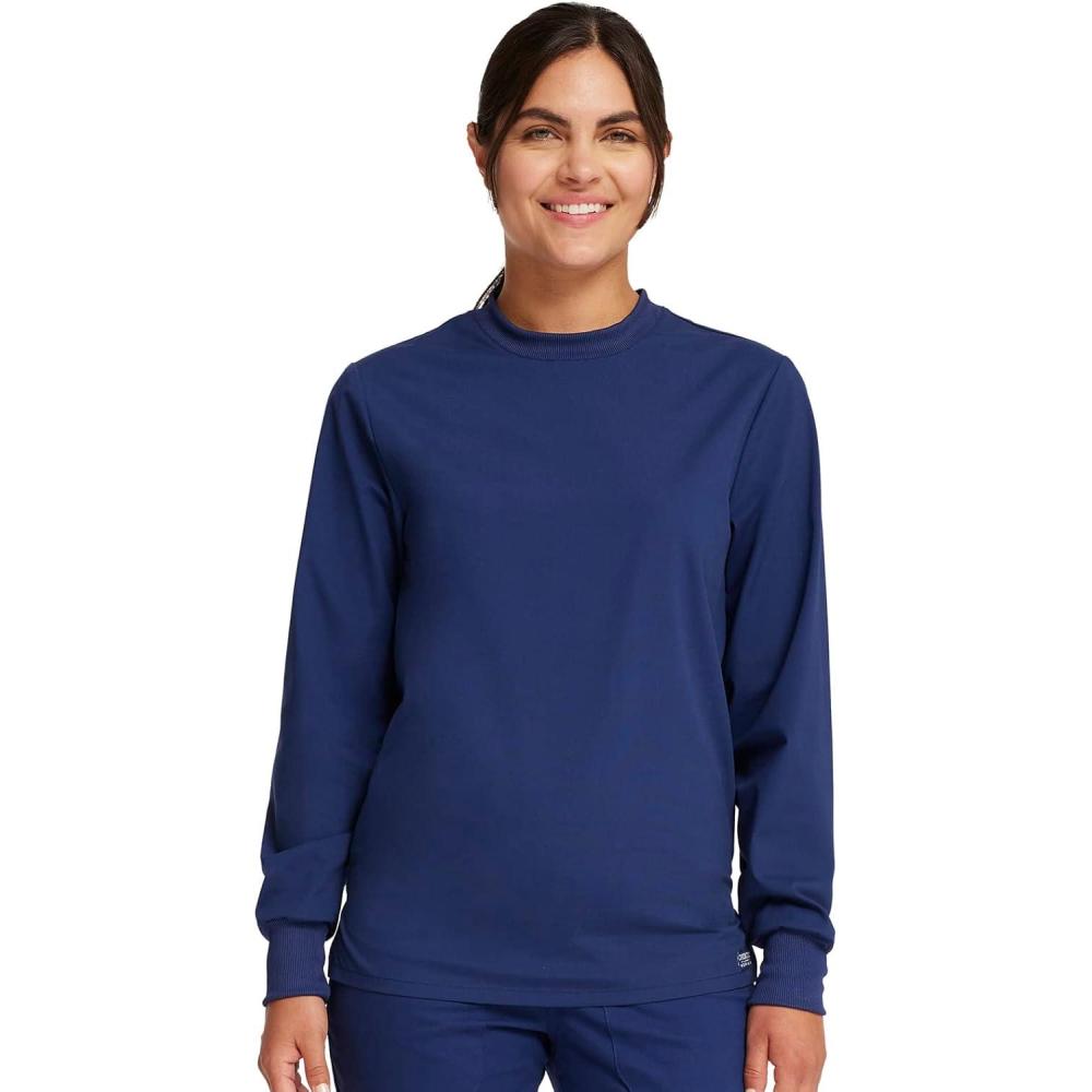 imageCherokee Workwear Professionals Men amp Women Scrubs Top Pocketless Crew Neck WW790Navy