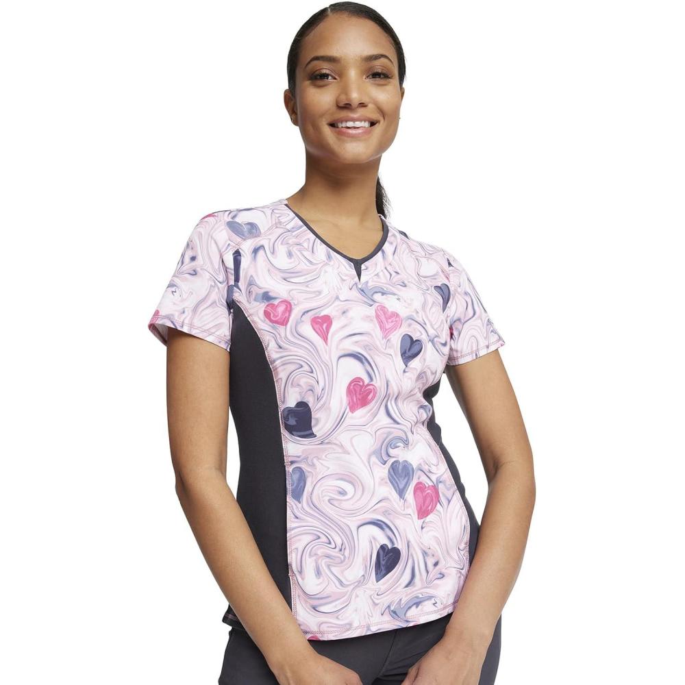 imageCherokee iFlex Women Scrubs Top VNeck CK698Loving Swirls
