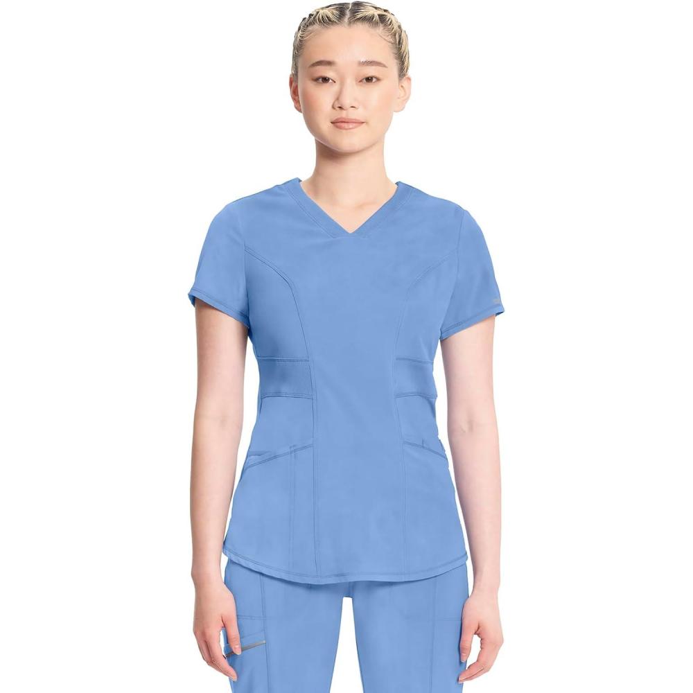 imageInfinity Cherokee VNeck Womens Nurse Scrub Top 4Way Stretch Superior Performance and Comfort CK623ACiel