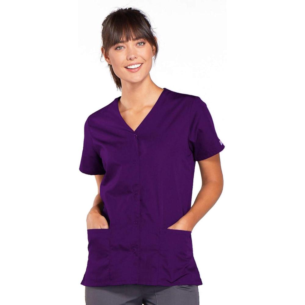 imageScrubs for Women Workwear Originals Snap Front Top 4770Eggplant
