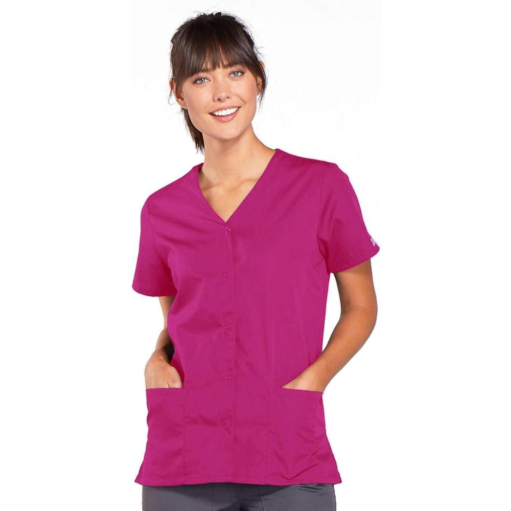 imageScrubs for Women Workwear Originals Snap Front Top 4770Raspberry