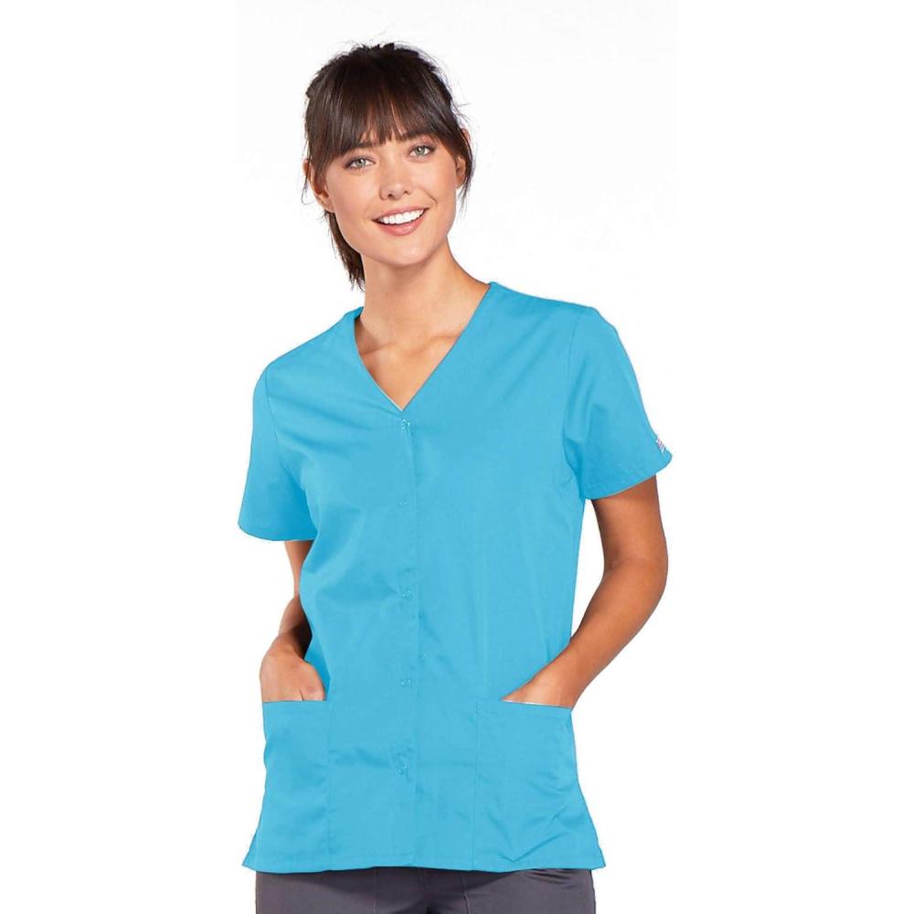 imageScrubs for Women Workwear Originals Snap Front Top 4770Turquoise