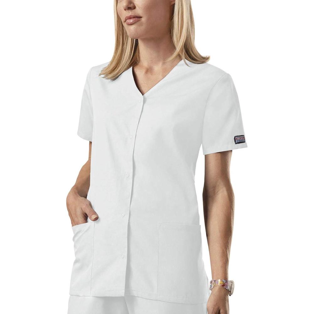 imageScrubs for Women Workwear Originals Snap Front Top 4770White