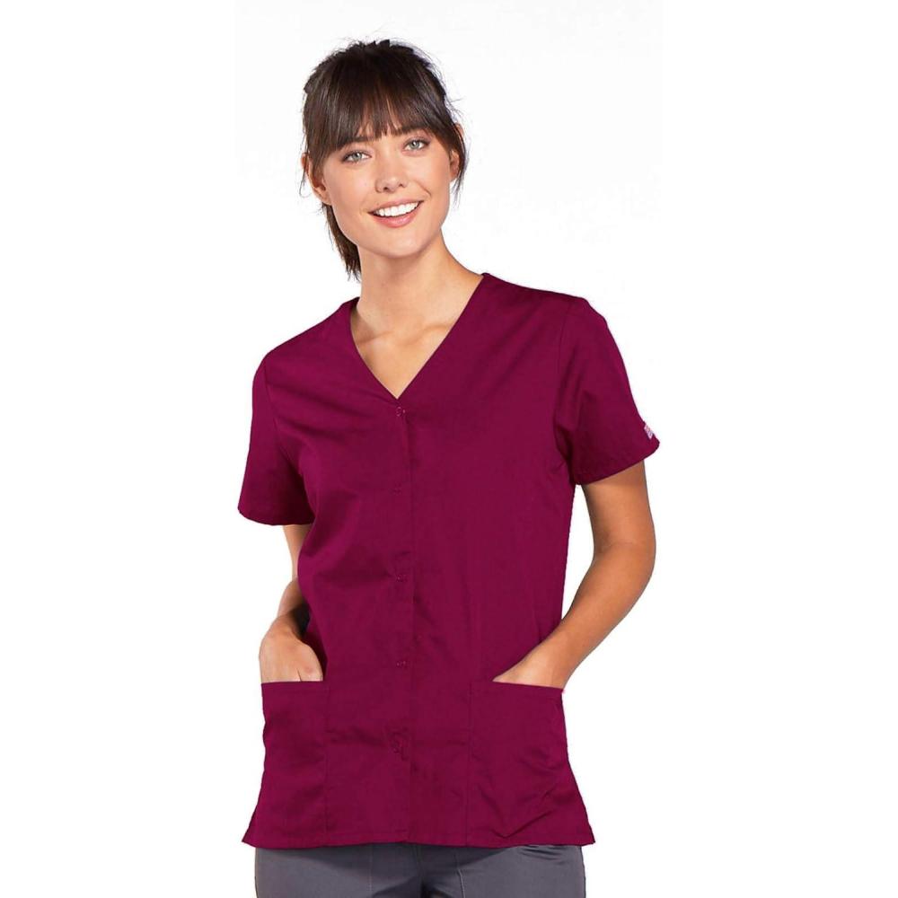 imageScrubs for Women Workwear Originals Snap Front Top 4770Wine