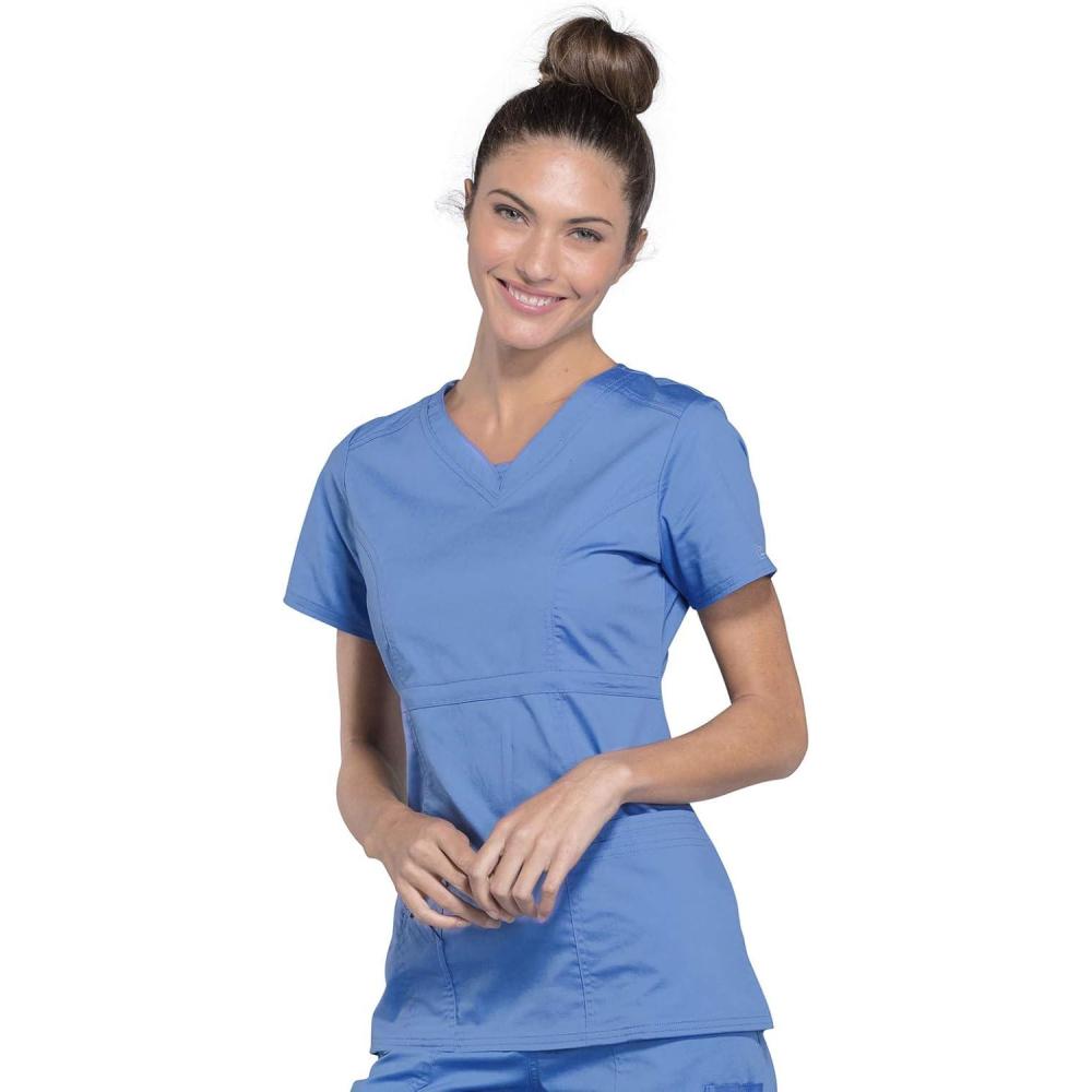 imageWorkwear Core Stretch Women Scrubs Top VNeck 24703Ciel