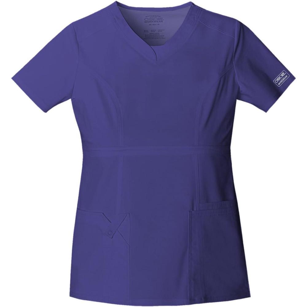 imageWorkwear Core Stretch Women Scrubs Top VNeck 24703Grape