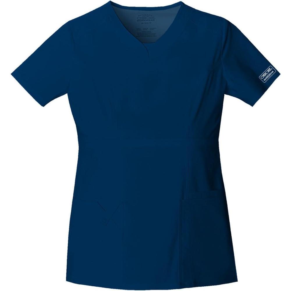 imageWorkwear Core Stretch Women Scrubs Top VNeck 24703Navy
