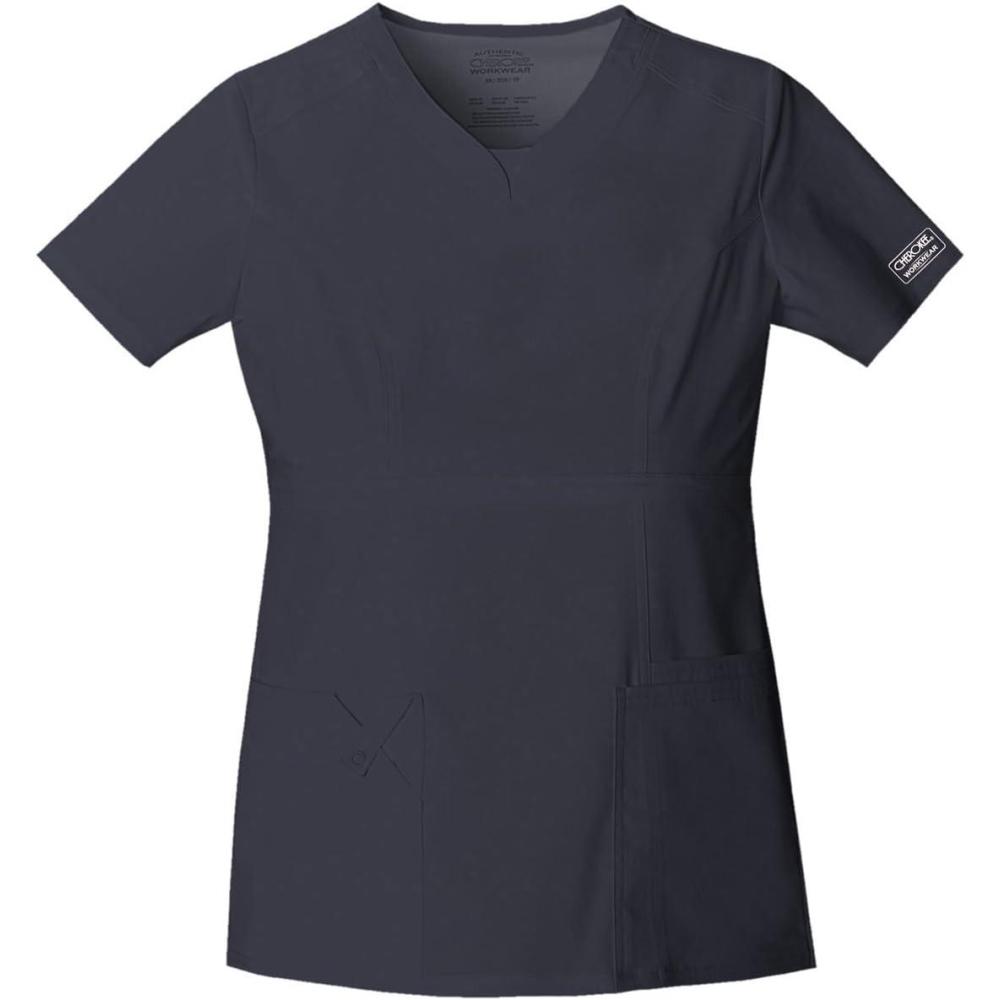 imageWorkwear Core Stretch Women Scrubs Top VNeck 24703Pewter
