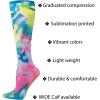 Cherokee Compression Socks for Women & Men – 8-15 mmHg Knee High, Lightweight Sublimation Print, 1 Pair FASHIONSUPPORT(Black)