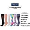 Cherokee Compression Socks for Women & Men – 8-15 mmHg Knee High, Lightweight Sublimation Print, 1 Pair FASHIONSUPPORT(Navy)