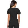 Cherokee Flexibles Women Scrubs Top V-Neck Knit Panel 2968(Black)