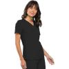 Cherokee Flexibles Women Scrubs Top V-Neck Knit Panel 2968(Black)