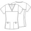 Cherokee Flexibles Women Scrubs Top V-Neck Knit Panel 2968(Black)