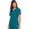 Cherokee Flexibles Women Scrubs Top V-Neck Knit Panel 2968(Caribbean)